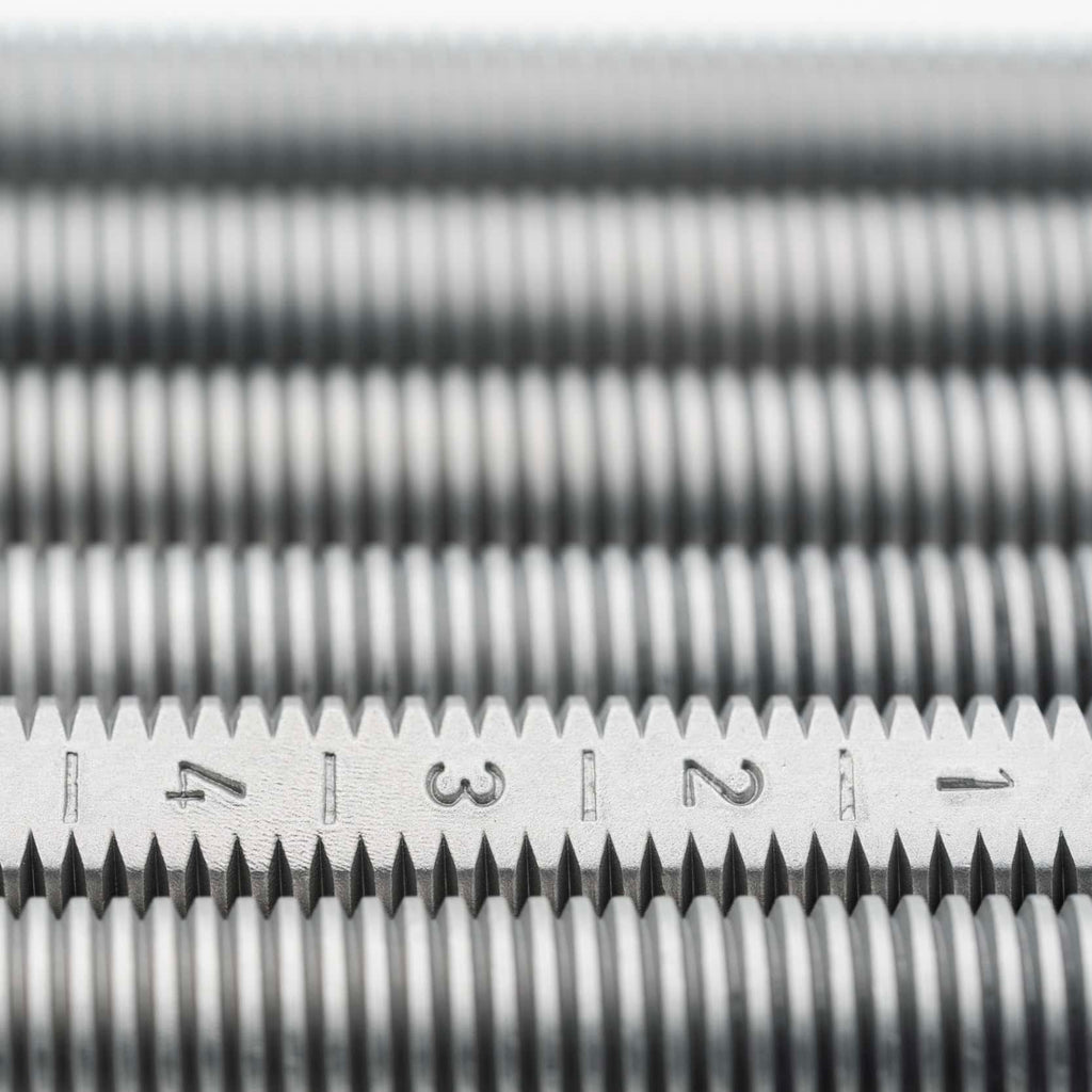 Anschutz 110mm aluminum columns for 1827F Fortner bionic and comfort biathlon rifles in closeup view on adjustment etching