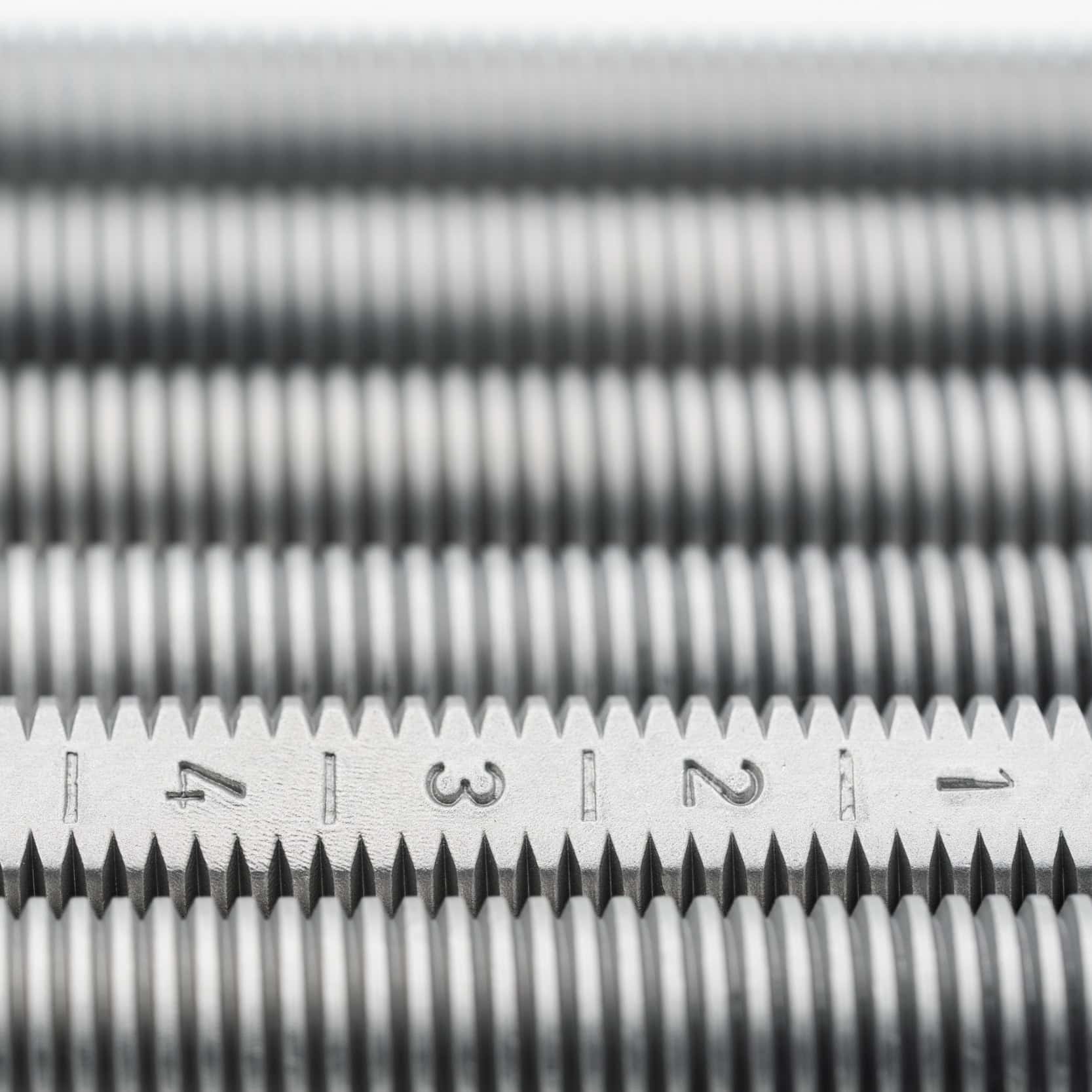 Anschutz 110mm aluminum columns for 1827F Fortner bionic and comfort biathlon rifles in closeup view on adjustment etching