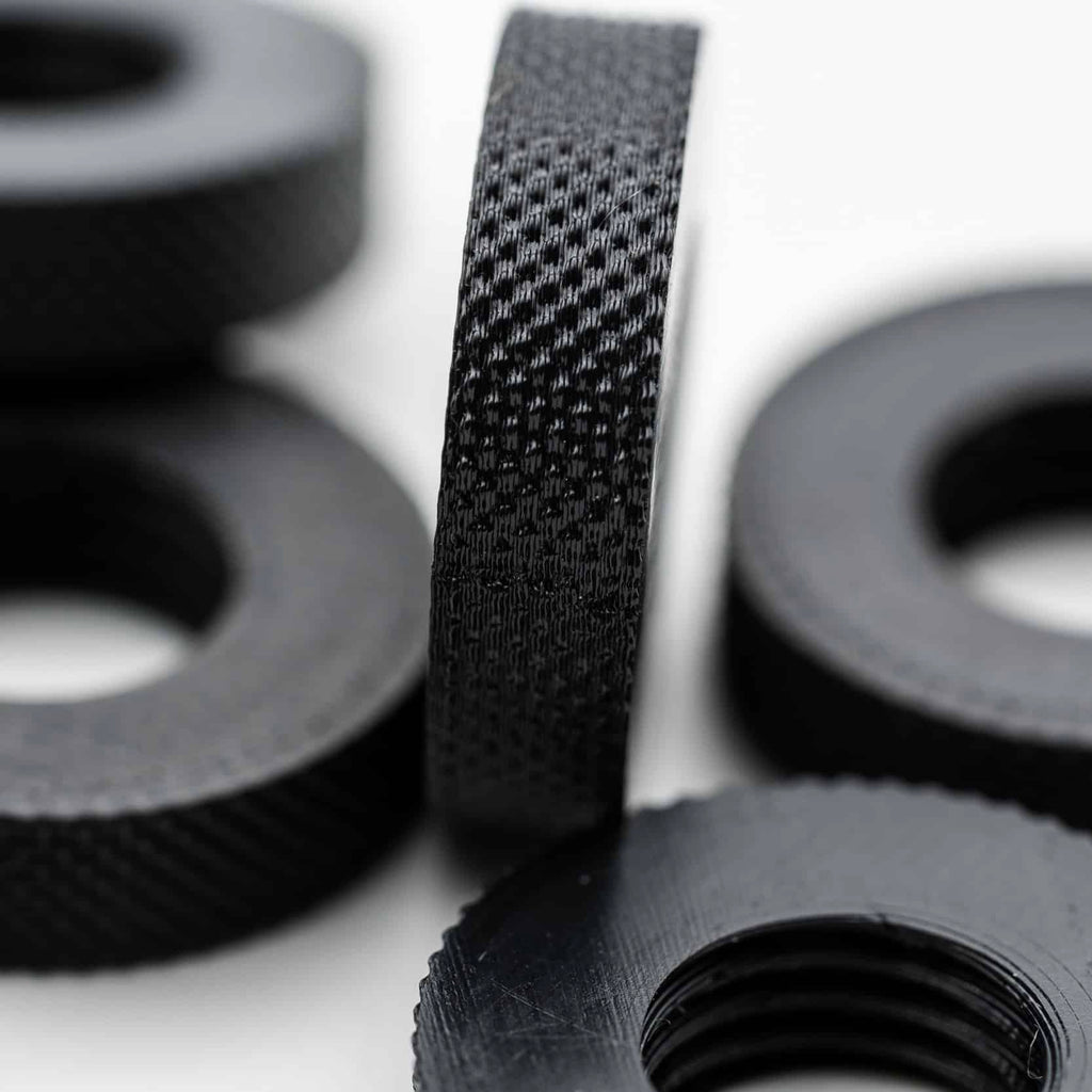 Aluminum Column Marker knurl patterning in close up view