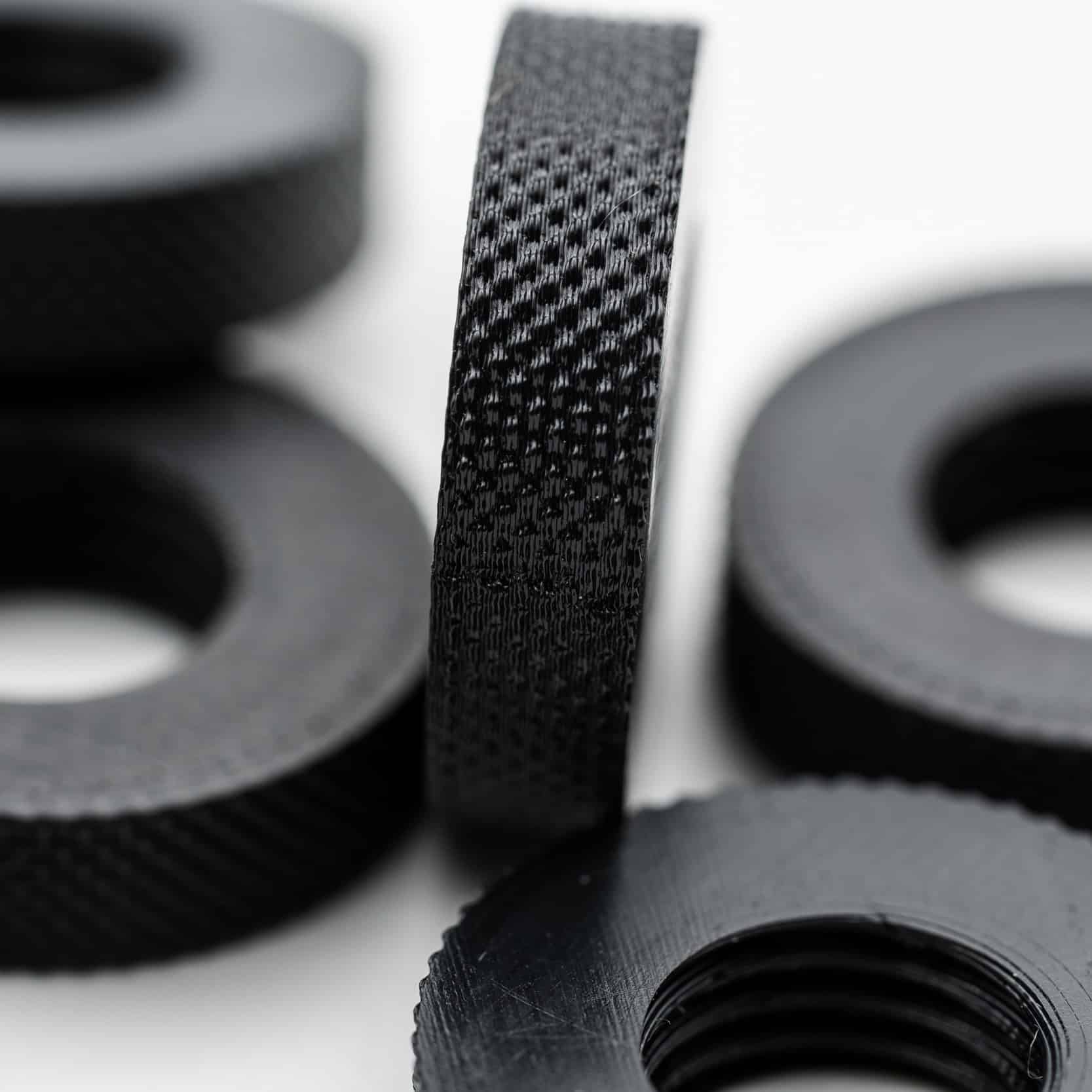 Aluminum Column Marker knurl patterning in close up view