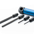 Gehmann biathlon torque wrench with four compatible socket bits in close up view