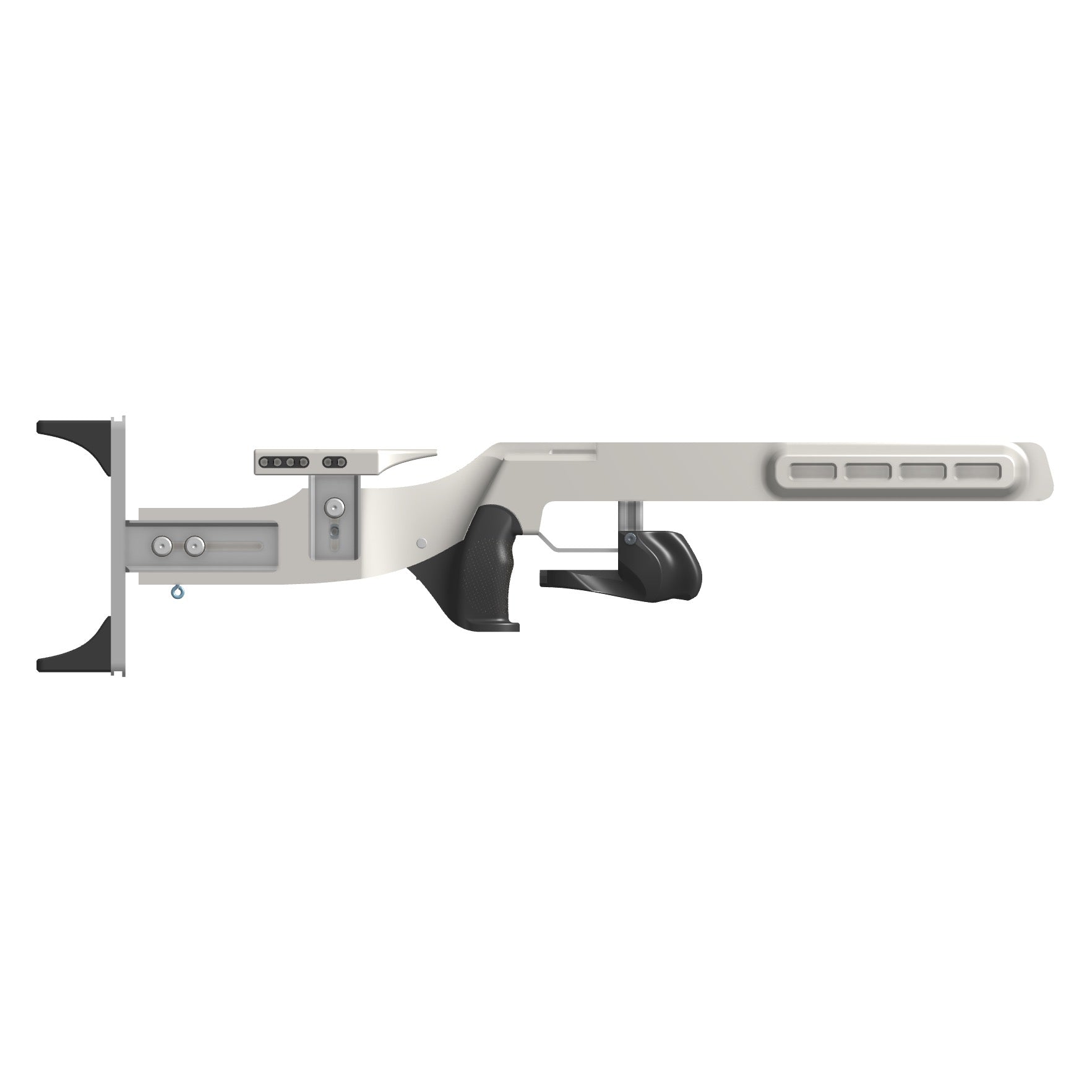 Naylor 2 biathlon stock in off-white for Anschutz 1827f Fortner rifles in full view