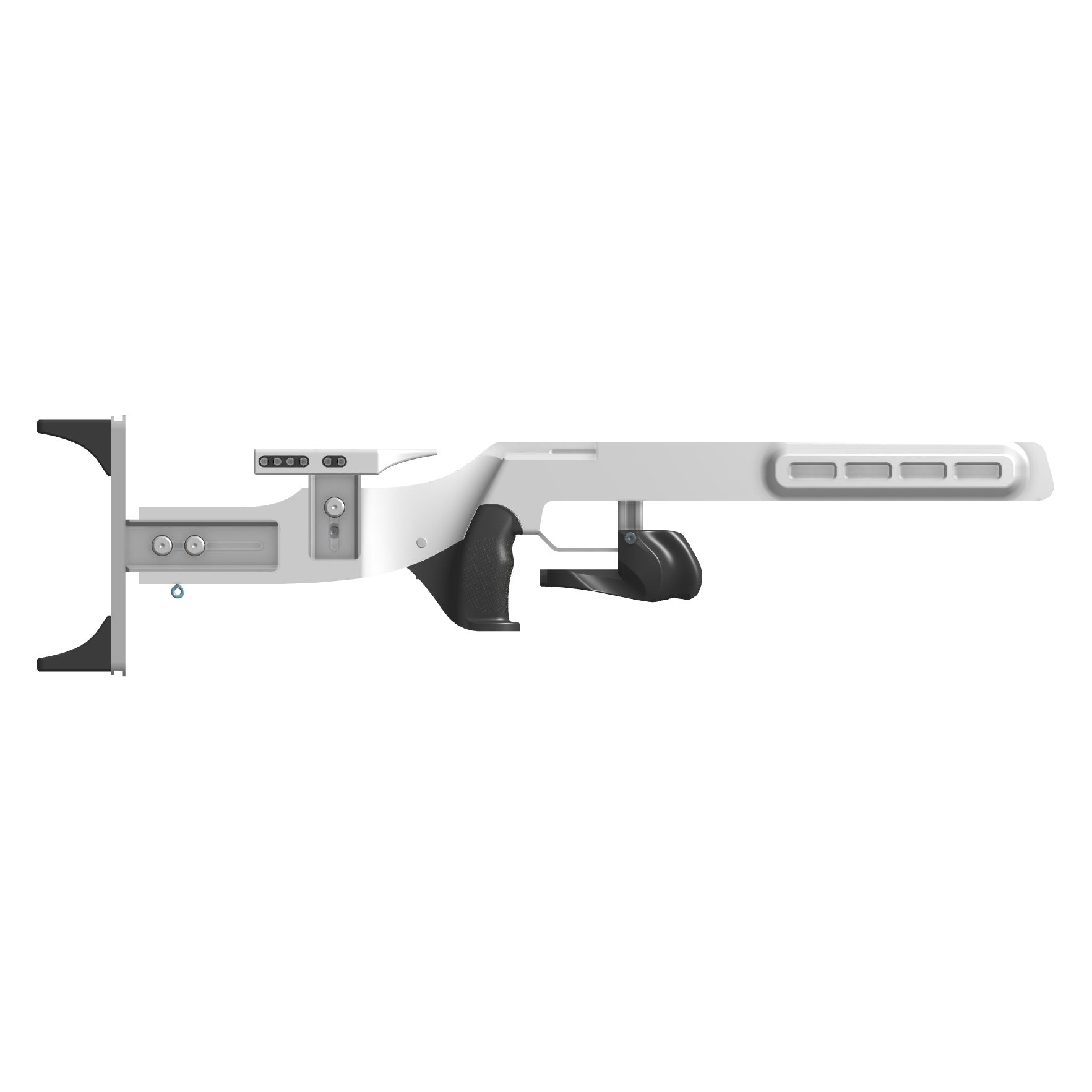 Naylor 2 biathlon stock in white for Anschutz 1827f Fortner rifles in full view