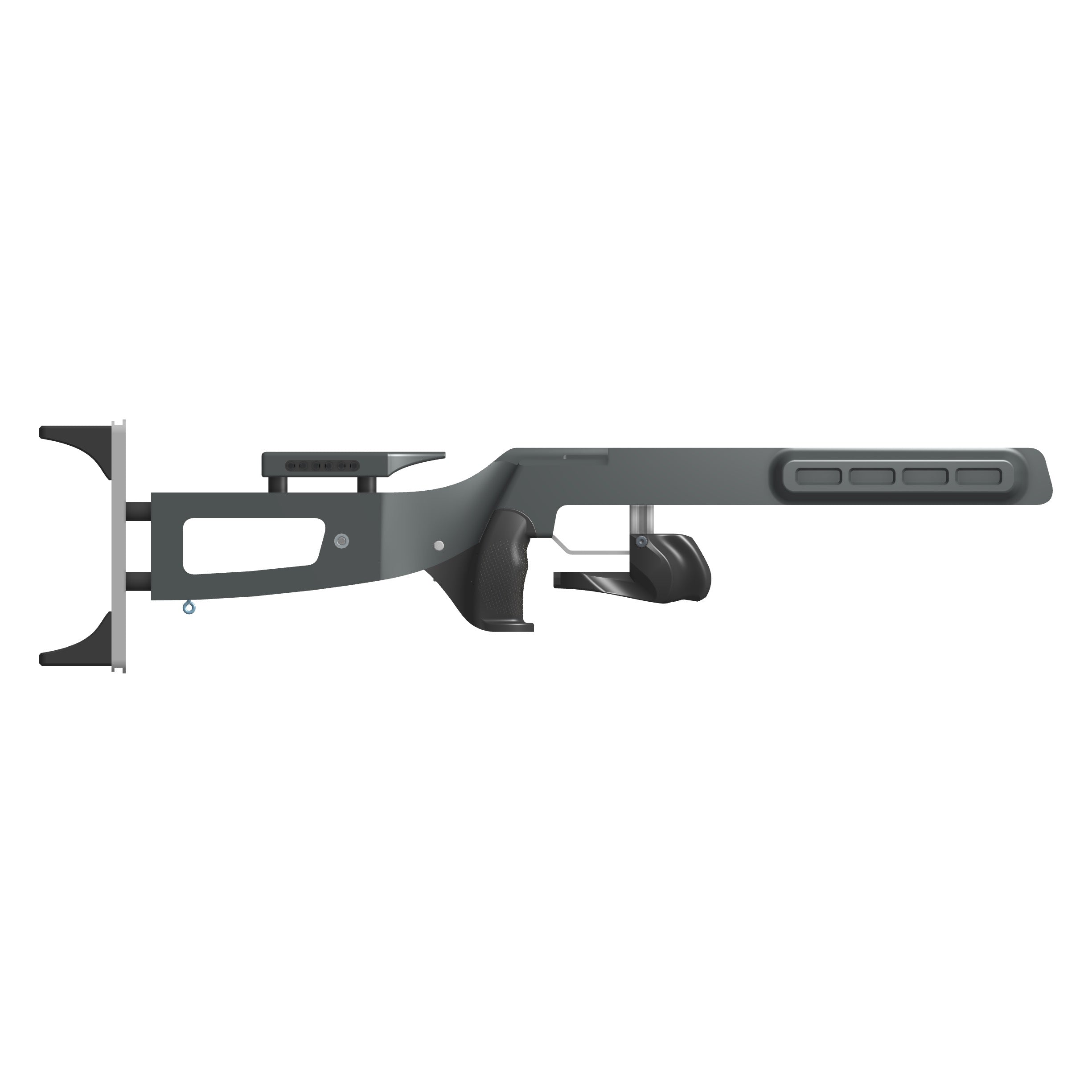 Naylor 3 biathlon stock for Anschutz 1827f Fortner rifles in dark grey, in full view
