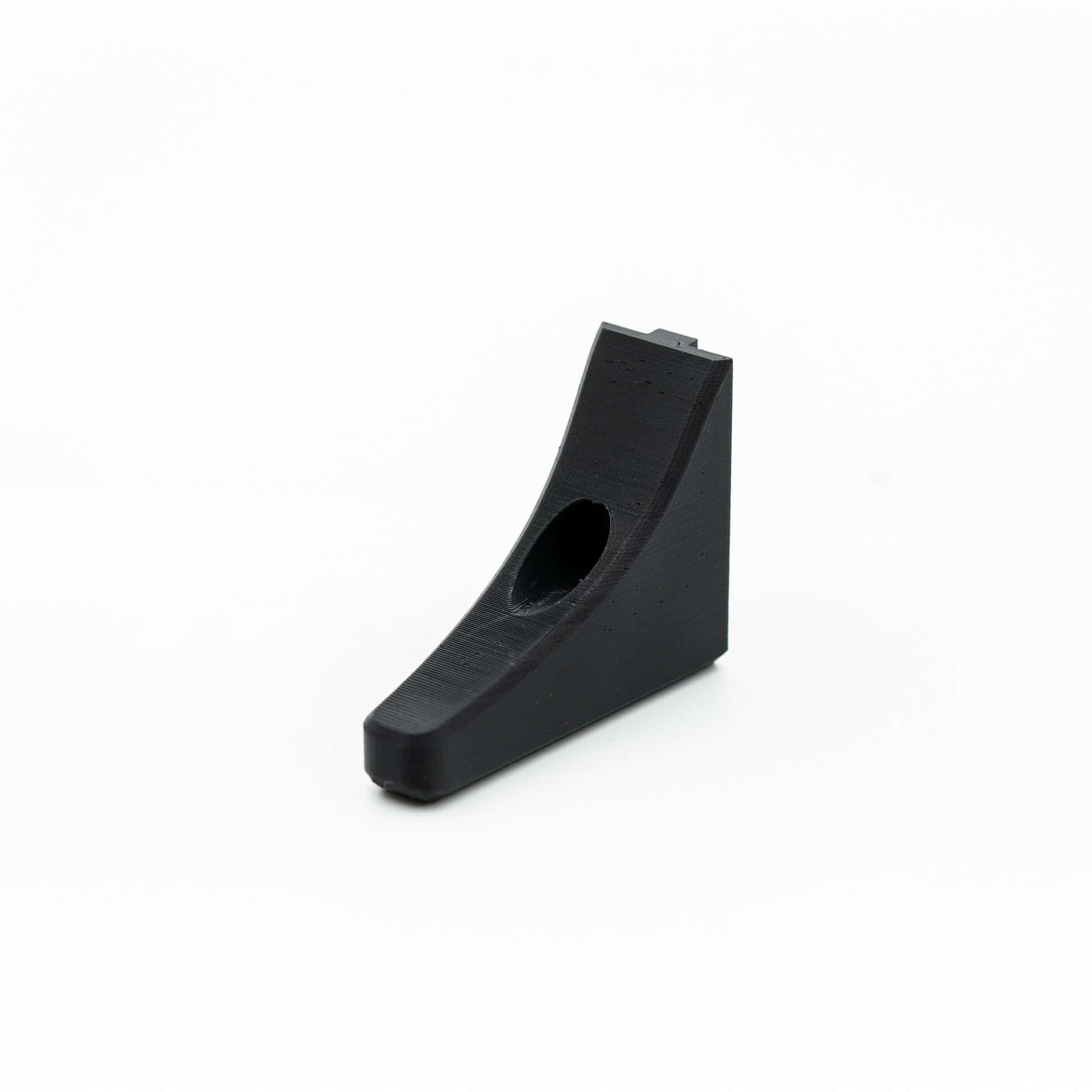 Anschutz and Naylor butt plate hook in black, full view