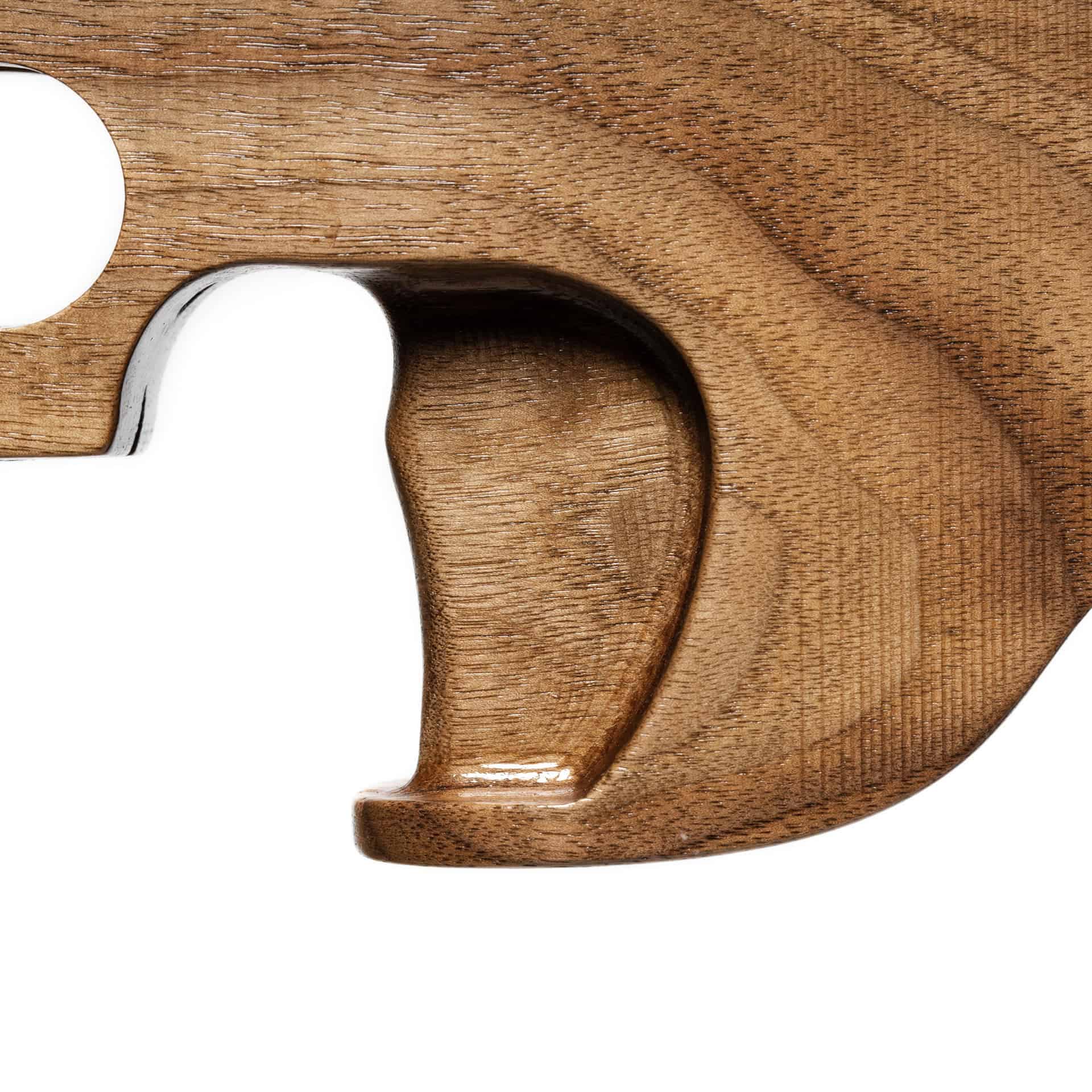 Pistol grip of the Naylor 1 Biathlon Stock for Anschutz 1827f rifles in walnut